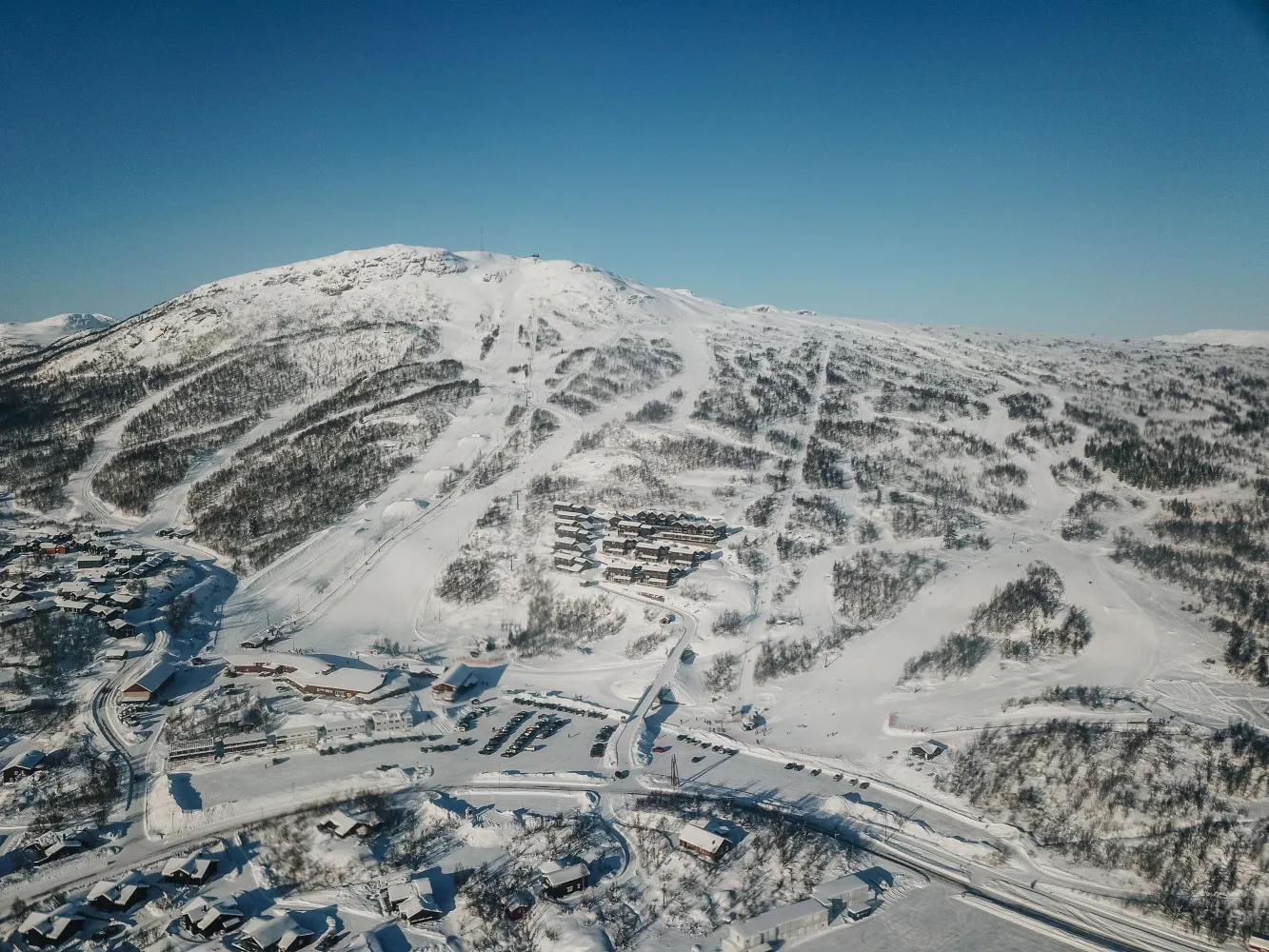 Hovden alpinsenter sett ovenfra